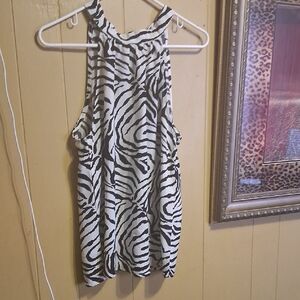SHEIN Black and White Zebra Print Blouse